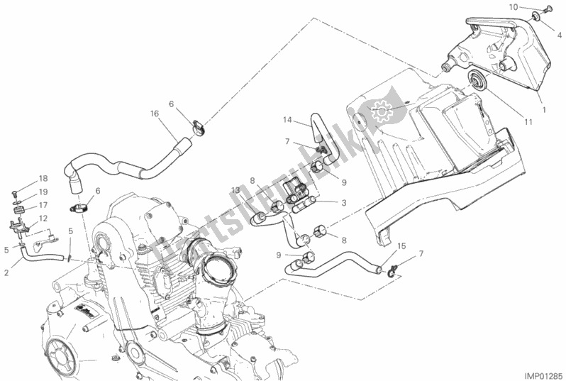 Wszystkie części do System Powietrza Wtórnego Ducati Scrambler 1100 PRO USA 2020